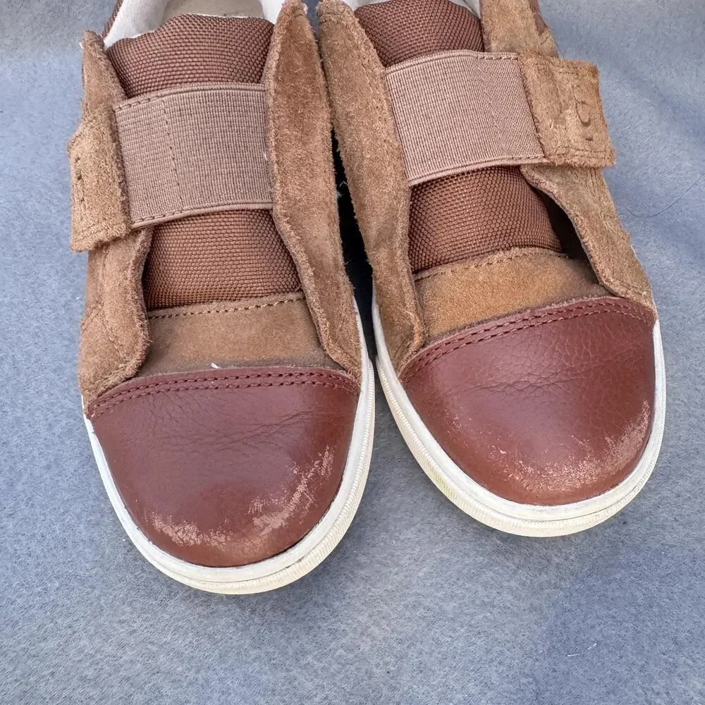 UGG Shoes Kids Size 12 Brown Suede Mesh Hook &‎ Loop Strap Sneakers 1117454T